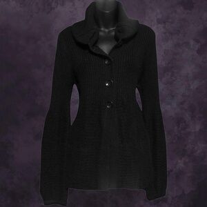 Black Knit Babydoll Cardigan